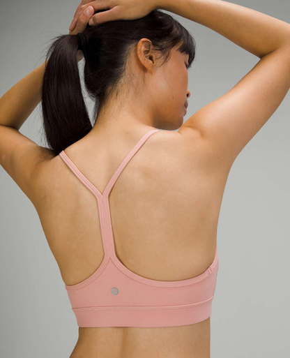 Lululemon Flow Y Bra Nulu Light Support, A–C Cups Pink Puff Sz 10