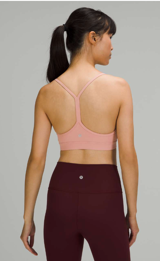Lululemon Flow Y Bra Nulu Light Support, A–C Cups Pink Puff Sz 10