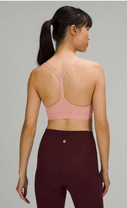 Lululemon Flow Y Bra Nulu Light Support, A–C Cups Pink Puff Sz 10
