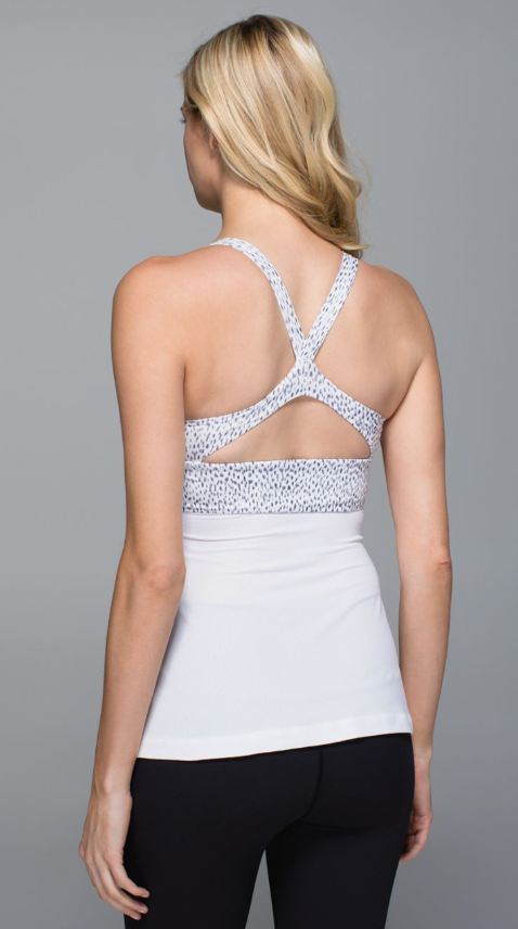 Lululemon Wrap It Up Tank Dottie Dash White Black/White Sz 10