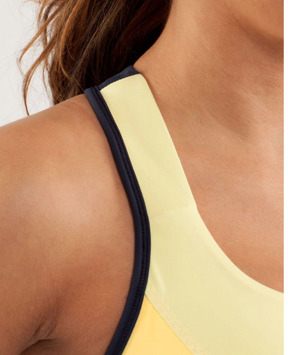 Lululemon Cardio Kick Tank Mellow Lemon/Burning Yellow/Inkwell Sz 10