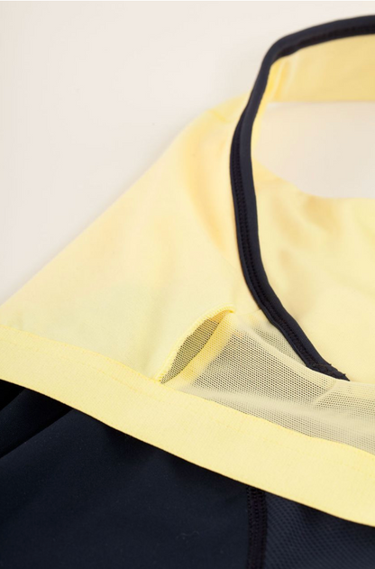 Lululemon Cardio Kick Tank Mellow Lemon/Burning Yellow/Inkwell Sz 10