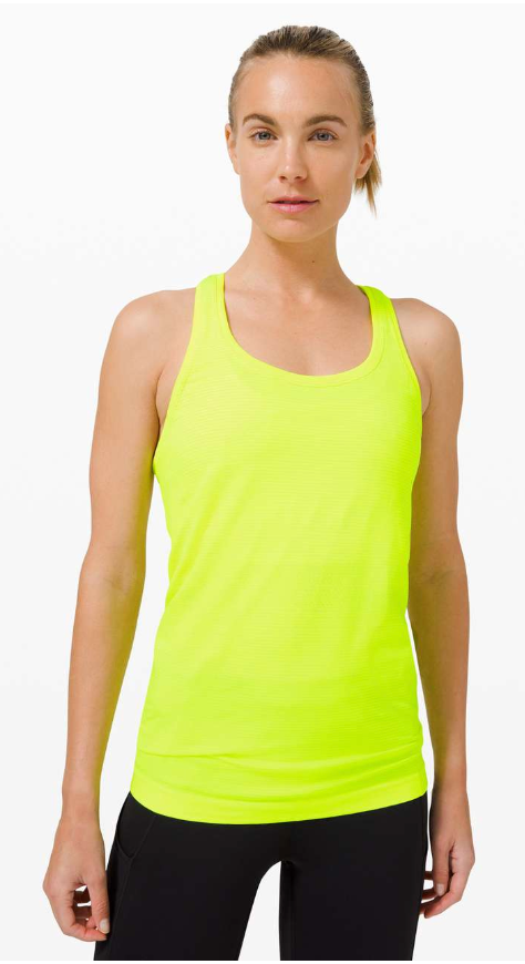Lululemon Swiftly Tech Racerback 2.0 Highlight Yellow/Highlight Yellow Sz 10 Brand New