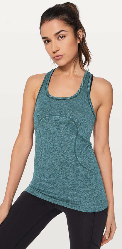 Lululemon Swiftly Tech Racerback Black/Desert Teal Sz 10 Brand New