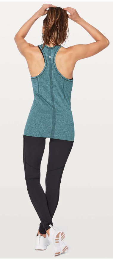 Lululemon Swiftly Tech Racerback Black/Desert Teal Sz 10 Brand New