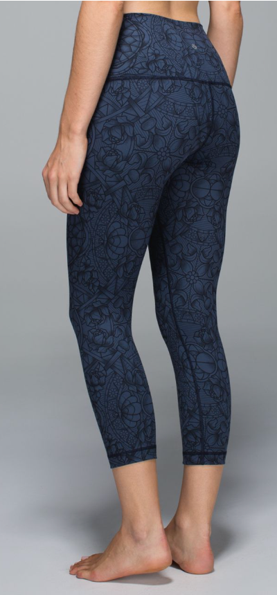 Lululemon Wunder Under Crop II Full-On Luon 21" Inseam Prisma Inkwell Black Sz 6