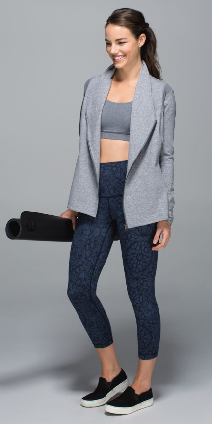 Lululemon Wunder Under Crop II Full-On Luon 21" Inseam Prisma Inkwell Black Sz 6