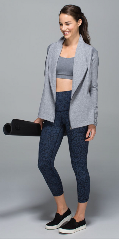 Lululemon Wunder Under Crop II Full-On Luon 21" Inseam Prisma Inkwell Black Sz 6