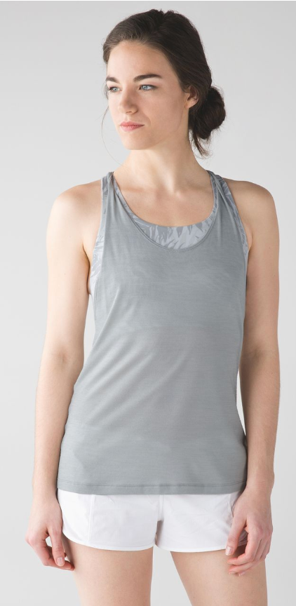 Lululemon Twist and Toil Tank Heathered Seal Grey/Palm Camo White Nimbus Sz 10