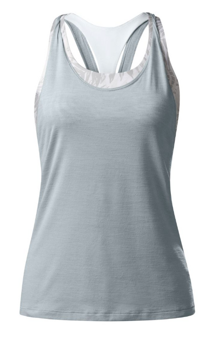 Lululemon Twist and Toil Tank Heathered Seal Grey/Palm Camo White Nimbus Sz 10