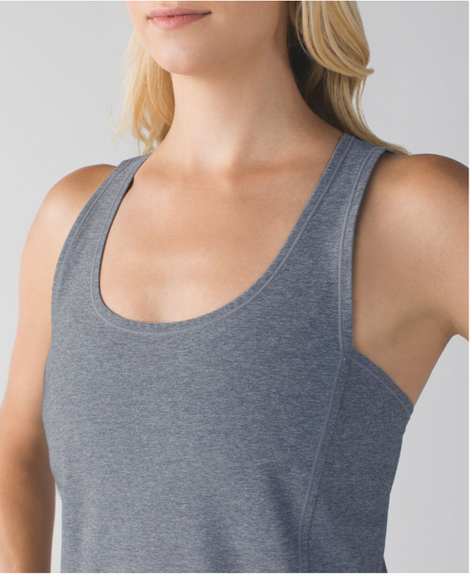 Lululemon Sweaty Or Not Tank Heathered Slate Sz 10 Brand New