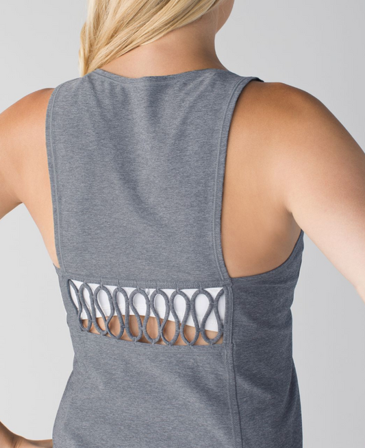 Lululemon Sweaty Or Not Tank Heathered Slate Sz 10 Brand New