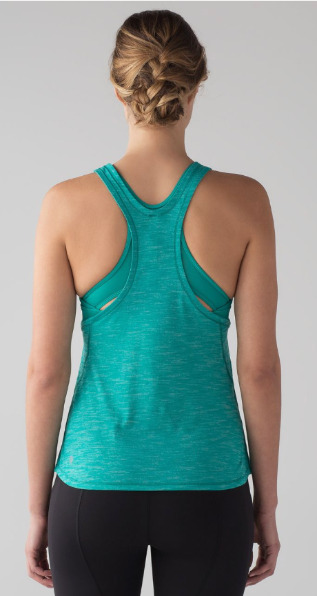 Lululemon Glide and Stride Tank Heathered Viridian Green/Viridian Green Sz 8 Brand New
