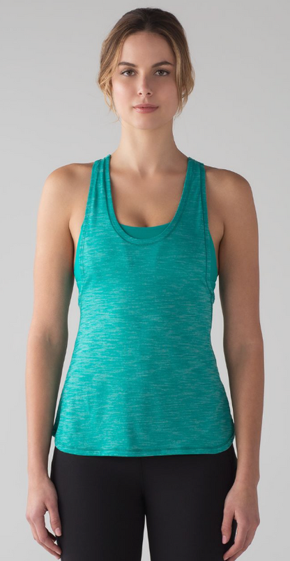 Lululemon Glide and Stride Tank Heathered Viridian Green/Viridian Green Sz 8 Brand New