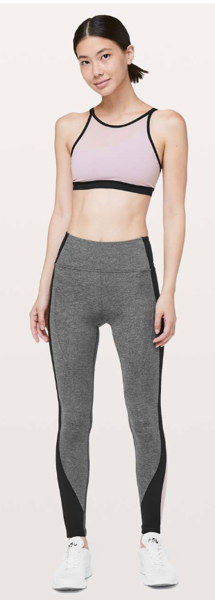 Lululemon Get Going Train Tight 28" Inseam Heathered Black/Black/Smoky Blush Sz 6 Brand New
