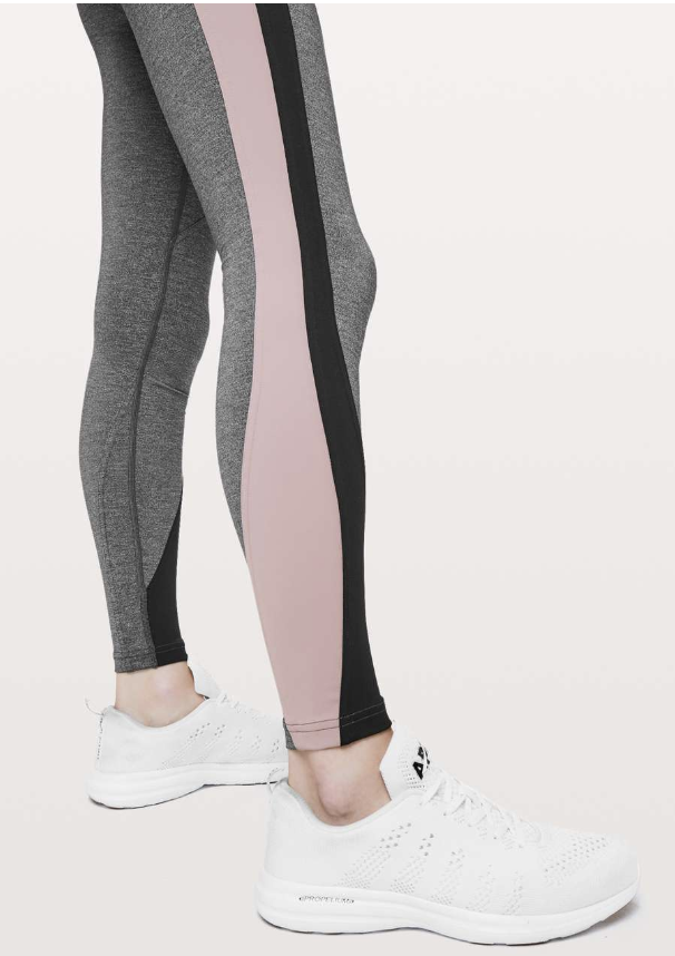 Lululemon Get Going Train Tight 28" Inseam Heathered Black/Black/Smoky Blush Sz 6 Brand New
