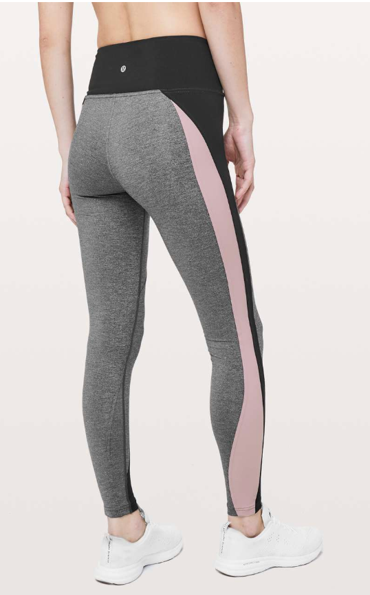 Lululemon Get Going Train Tight 28" Inseam Heathered Black/Black/Smoky Blush Sz 6 Brand New