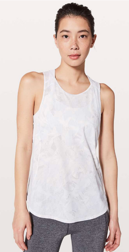 Lululemon Sculpt Tank II Jasmine White Multi/White Sz 8