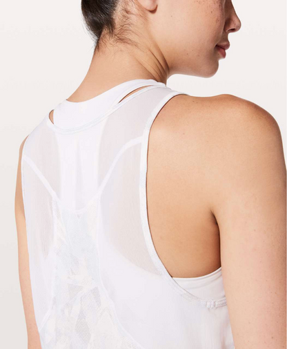 Lululemon Sculpt Tank II Jasmine White Multi/White Sz 8