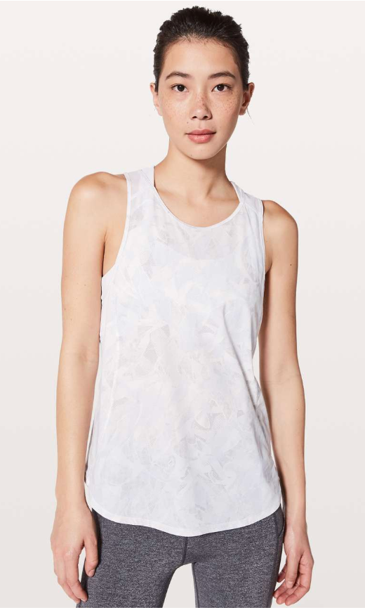 Lululemon Sculpt Tank II Jasmine White Multi/White Sz 8