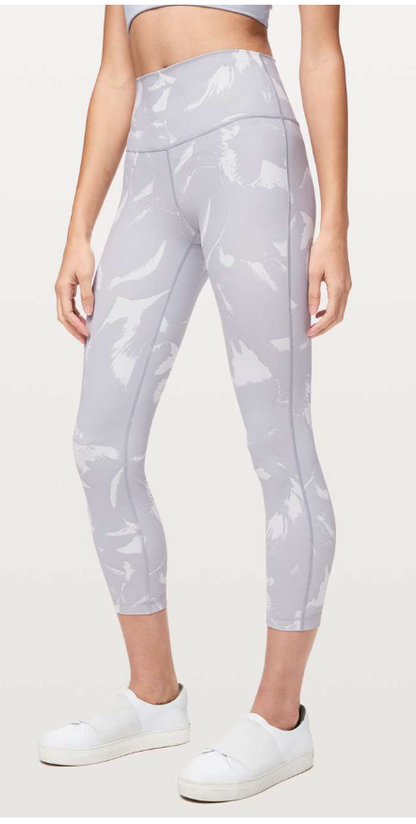 Lululemon Wunder Under High-Rise Tight 25" Inseam Full-On Luxtreme Flower Pop White Silver Lilac Brand New