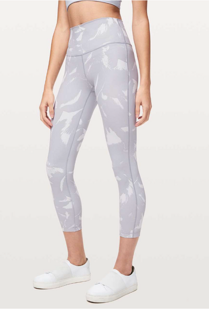 Lululemon Wunder Under High-Rise Tight 25" Inseam Full-On Luxtreme Flower Pop White Silver Lilac Brand New