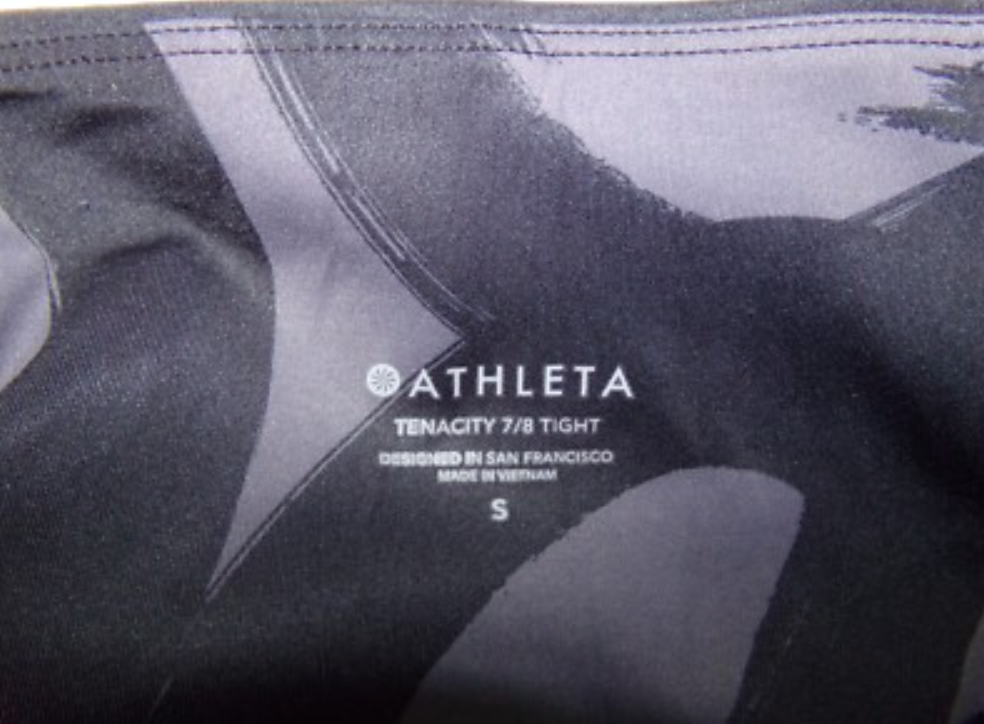 ZZ Athleta Tenacity Brush Strokes 7/8 25" Inseam Black Gray Sz S Brand New