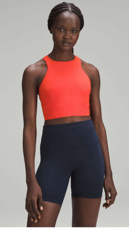 Lululemon Mesh-Back Train Bra Medium Support, A/B Cup Solar Orange Sz 10 Brand New