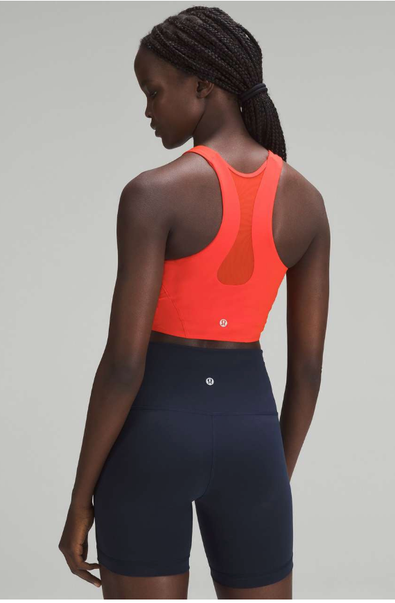 Lululemon Mesh-Back Train Bra Medium Support, A/B Cup Solar Orange Sz 10 Brand New