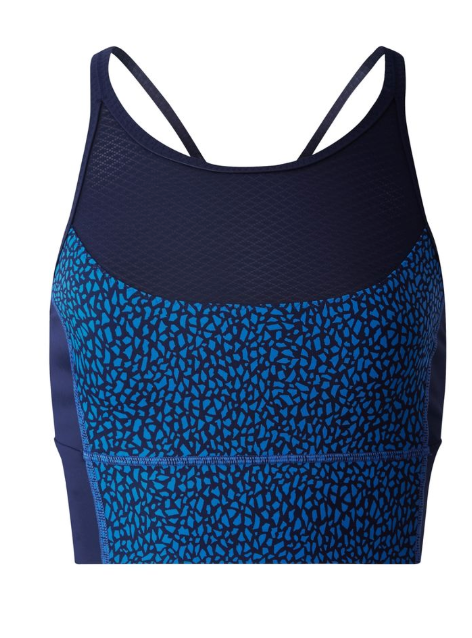 Lululemon Clip-In Long Line Sports Bra Miss Mosaic Lakeside Blue Hero Blue/Hero Blue Sz 10 Brand New