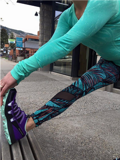 Lululemon Inspire Tight II 7/8 25" Inseam Palm Lace Tofino Teal Multi Sz 6