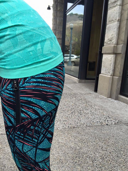 Lululemon Inspire Tight II 7/8 25" Inseam Palm Lace Tofino Teal Multi Sz 6