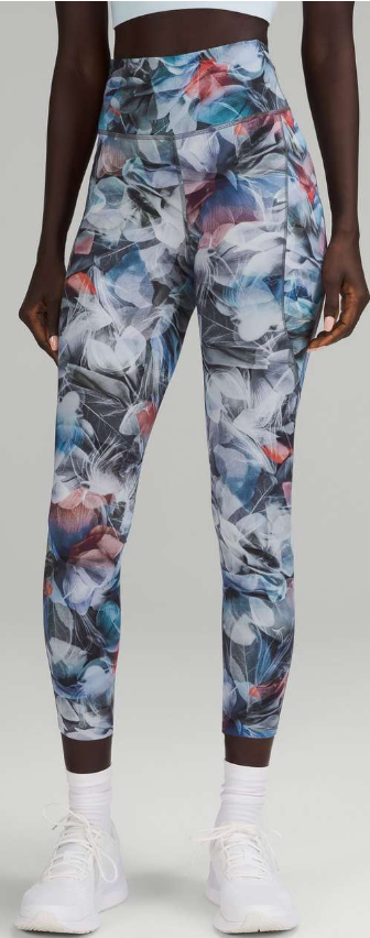 Lululemon Fast and Free High-Rise Tight 25” Inseam Pockets Updated Luminescent Floral Multi Sz 6 Brand New