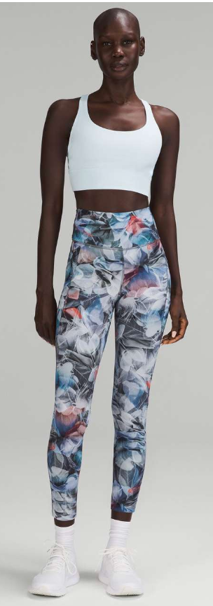 Lululemon Fast and Free High-Rise Tight 25” Inseam Pockets Updated Luminescent Floral Multi Sz 6 Brand New