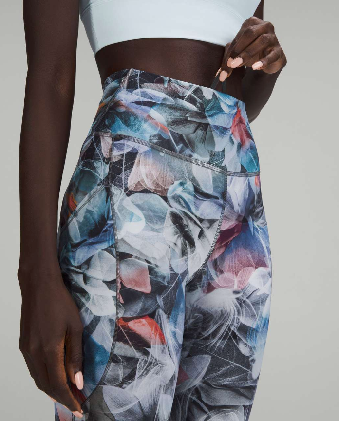 Lululemon Fast and Free High-Rise Tight 25” Inseam Pockets Updated Luminescent Floral Multi Sz 6 Brand New