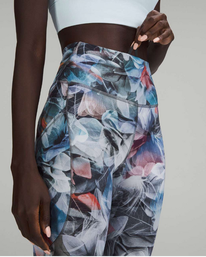 Lululemon Fast and Free High-Rise Tight 25” Inseam Pockets Updated Luminescent Floral Multi Sz 6 Brand New