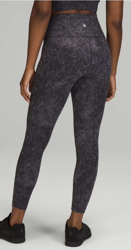 Lululemon Wunder Train High-Rise Tight 25" Inseam Denim Wash Print Dusky Lavender Black Sz 6 Brand New