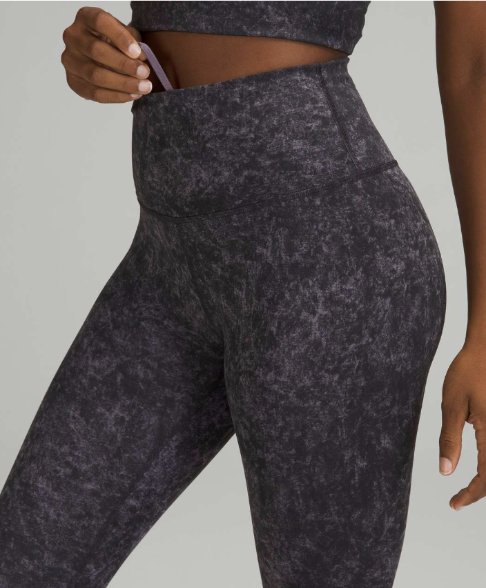 Lululemon Wunder Train High-Rise Tight 25" Inseam Denim Wash Print Dusky Lavender Black Sz 6 Brand New