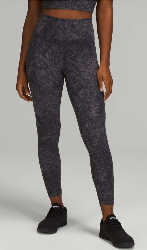 Lululemon Wunder Train High-Rise Tight 25" Inseam Denim Wash Print Dusky Lavender Black Sz 6 Brand New