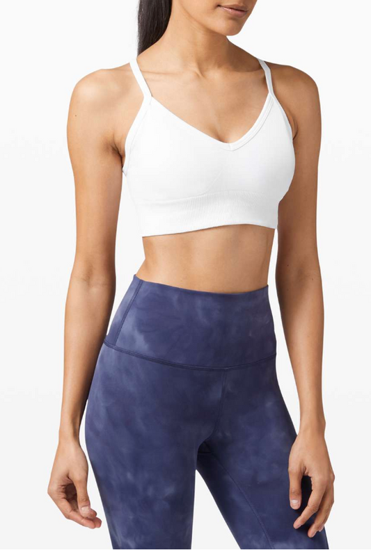 Lululemon Ebb to Street Sports Bra C/D Cup White Sz 10 Brand New