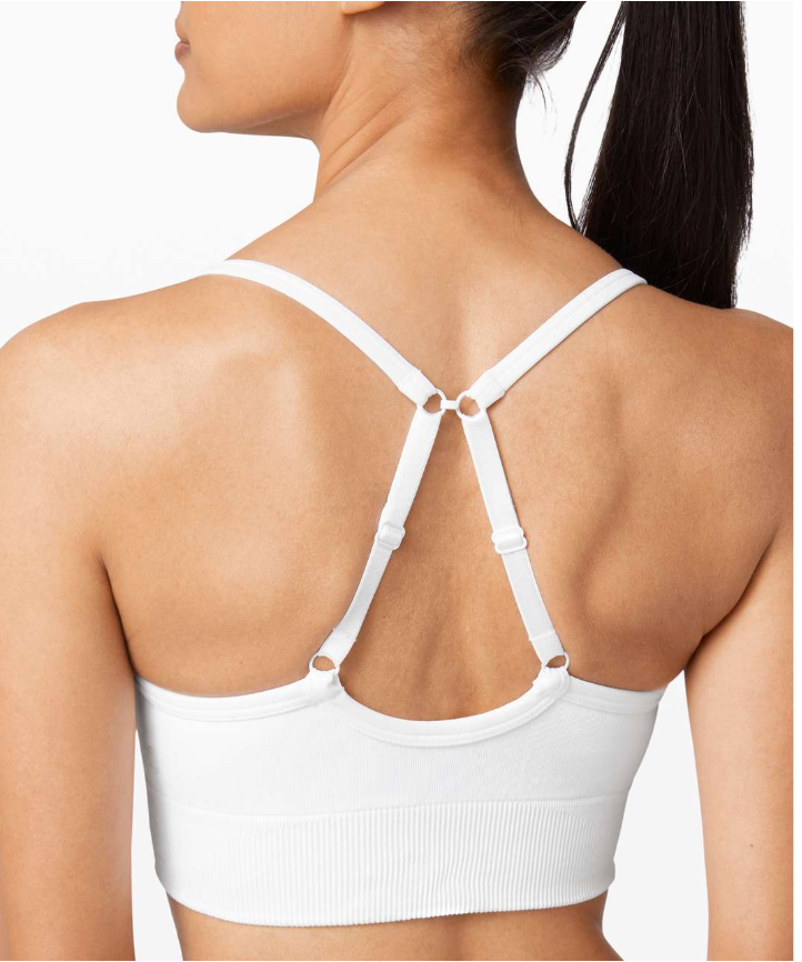 Lululemon Ebb to Street Sports Bra C/D Cup White Sz 10 Brand New
