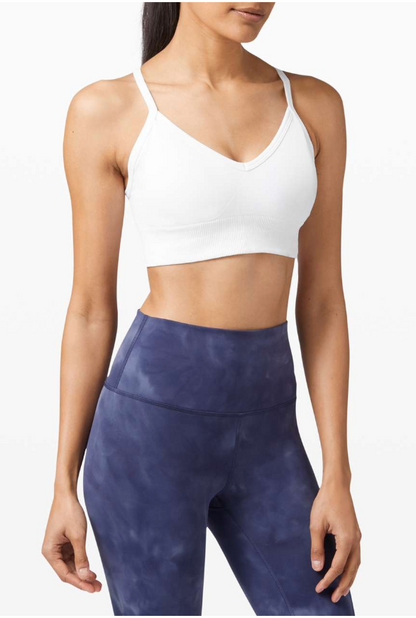 Lululemon Ebb to Street Sports Bra C/D Cup White Sz 10 Brand New