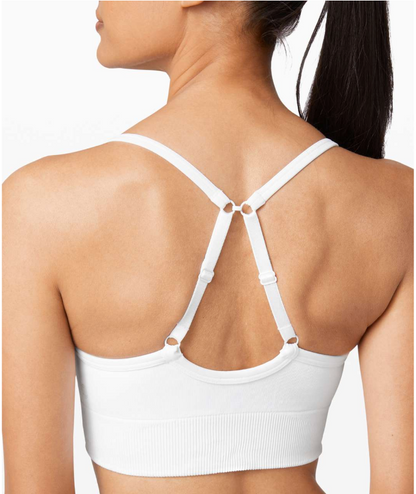 Lululemon Ebb to Street Sports Bra C/D Cup White Sz 10 Brand New