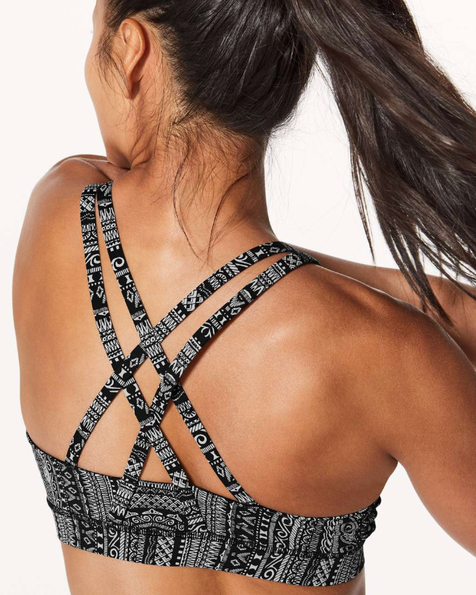 Lululemon Energy Entwined Sports Bra Ice Grey Black Sz 10 Brand New