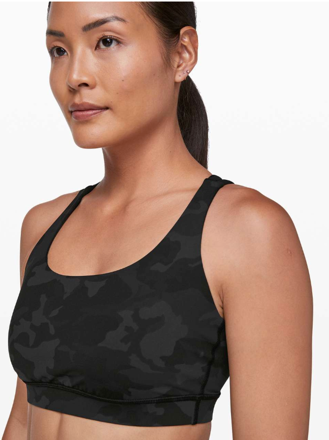 Lululemon Energy Sports Bra Incognito Camo Multi Grey Sz 10 Brand New