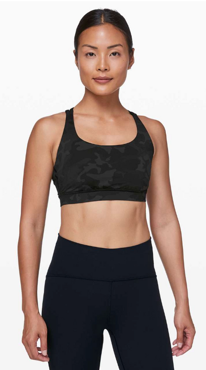 Lululemon Energy Sports Bra Incognito Camo Multi Grey Sz 10 Brand New