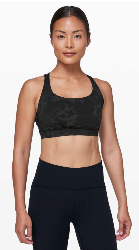 Lululemon Energy Sports Bra Incognito Camo Multi Grey Sz 10 Brand New