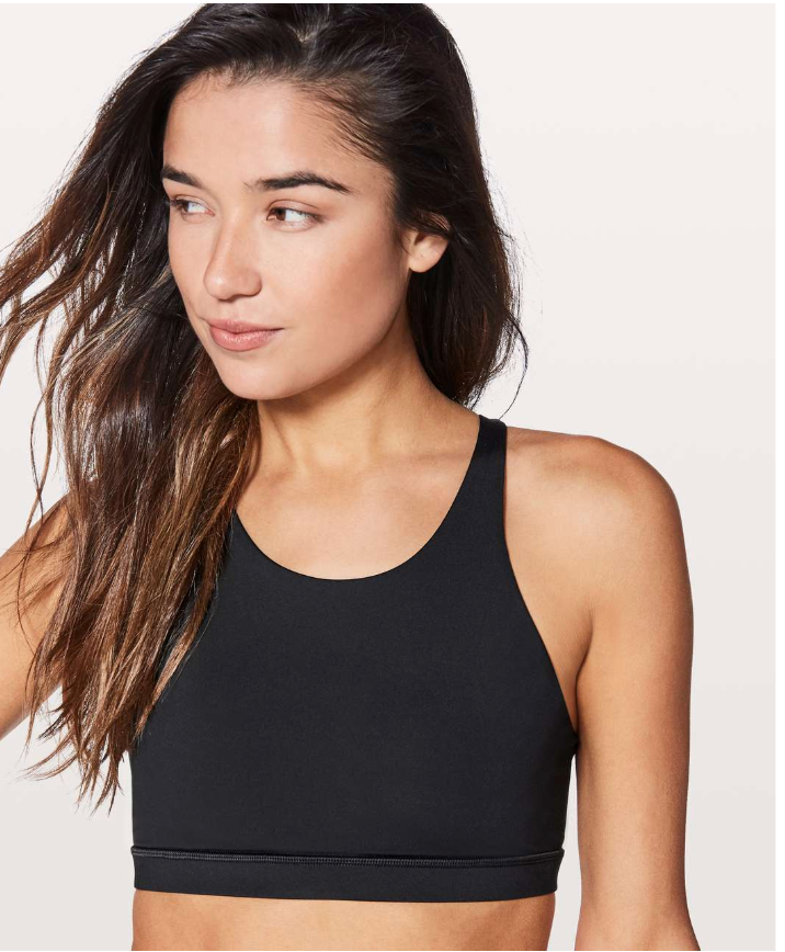 Lululemon Tied To It Sports Bra Black Sz 10