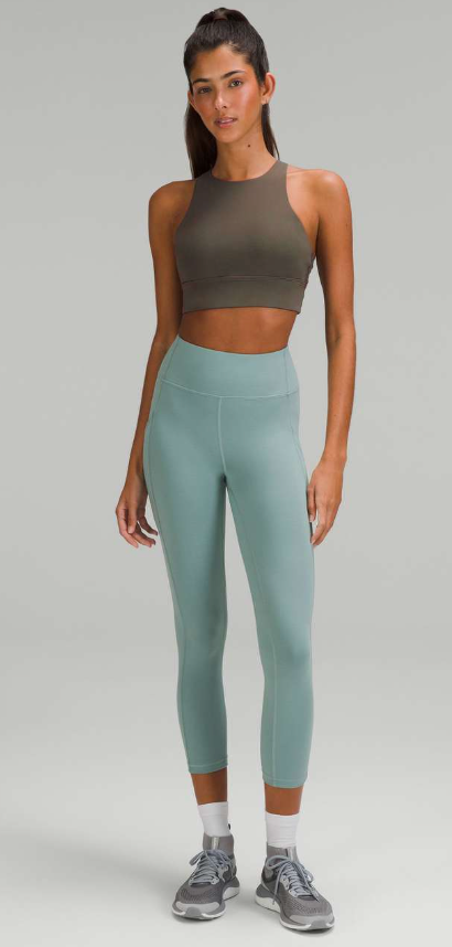 Lululemon Energy High-Neck Longline Tough Sports Bra Medium Support, B–D Cups Carob Brown Sz 12 Brand New