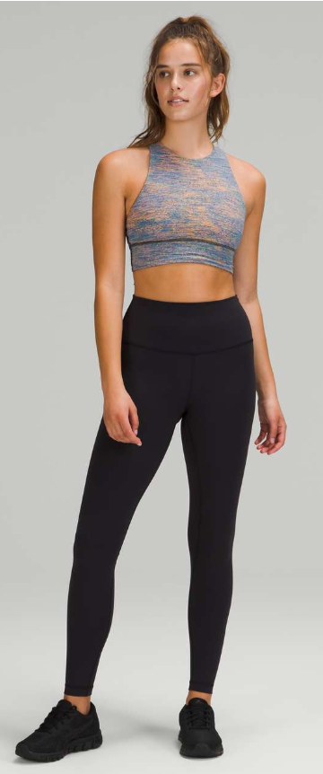 Lululemon Energy Sports Bra High Neck Long Line Medium Support, B–D Cup Spectral Fusion Jacquard Autumn Red Teal Lagoon Sz 12 Brand New